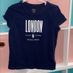 Girls Ralph Lauren navy tee size 5